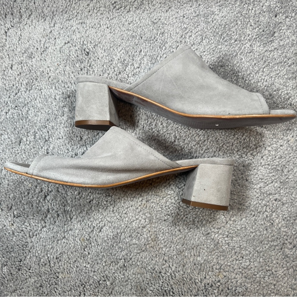 Topshop Gray Block Heel Sandals View 5